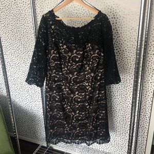 Black and nude lace dress